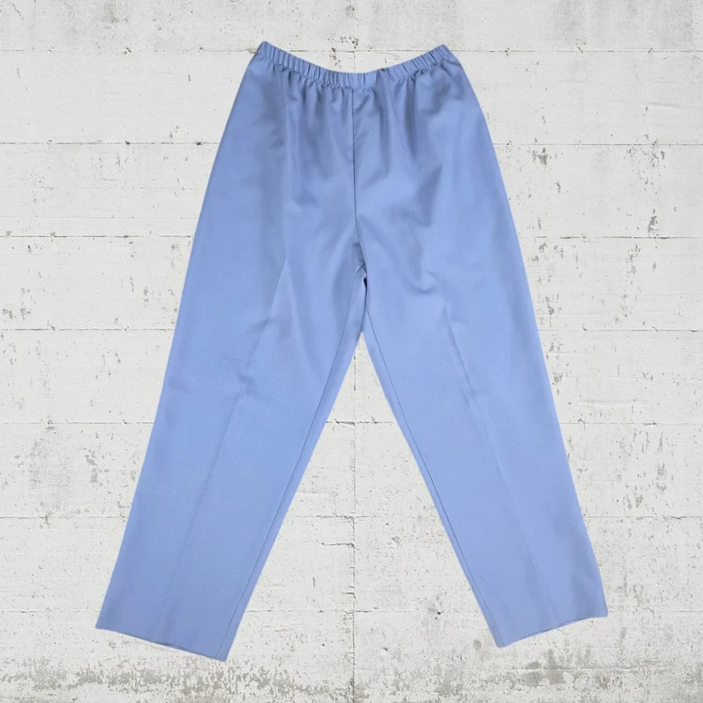 80s Vintage Willow Ridge Periwinkle Blue Retro Top Pants Set USA Made Size 14P